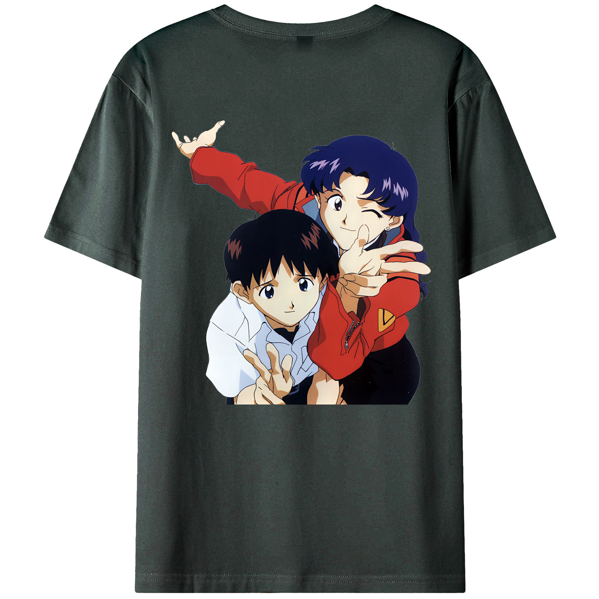 （画像用） EVA 新世紀エヴァンゲリオン 綿100％ メンズ半袖Tシャツ（バックプリント） 通気性